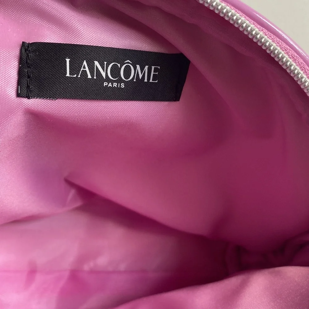 LANCOME PARIS COSMETIC MAKE-UP BAG CASE ORGANIZER WHITE‎ PINK BLACK Fabric NEW